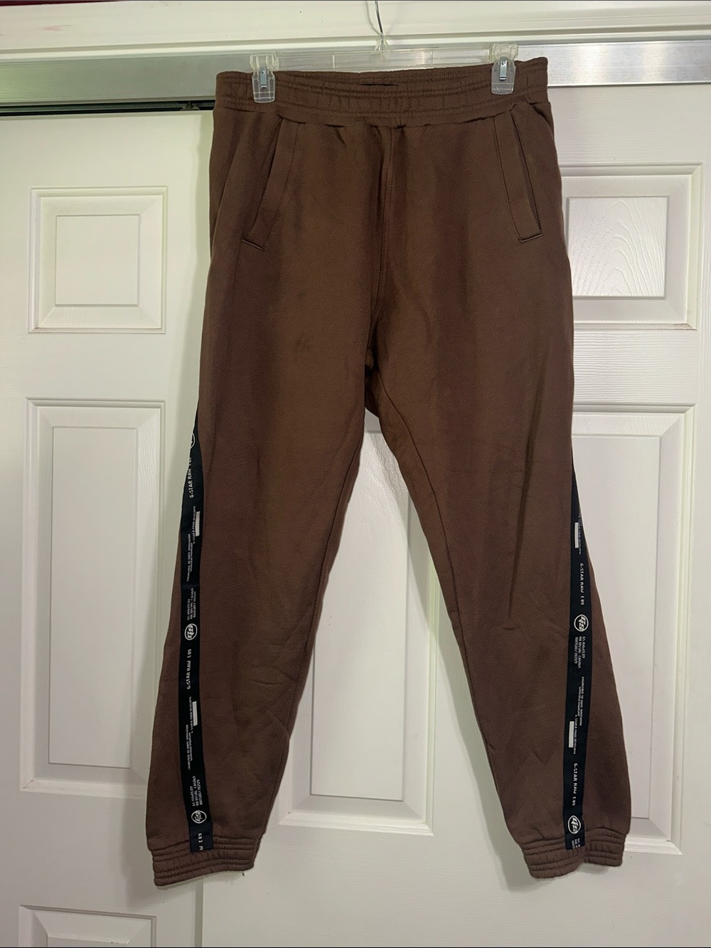 G-Star Brown Jogger Sweatpants with Branded Side Tape